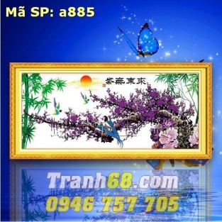 Tranh Thêu Chữ Thập Cành Đào DLH-YA885