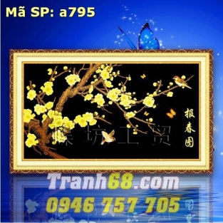 Tranh Thêu Chữ Thập Cành Hoa  DLH-YA795
