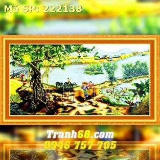 Tranh Thêu Chữ Thập Cây đa Làng DLH-222138