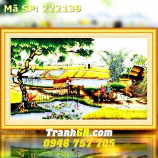 Tranh Thêu Chữ Thập Cây Đa Làng DLH-222139