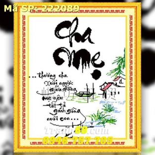 Tranh Thêu Chữ Thập Cha Mẹ DLH-222089