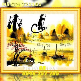 Tranh Thêu Chữ Thập Cha mẹ DLH-222161