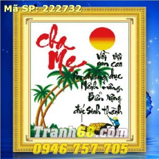 tranh thêu chữ thập Cha mẹ  DLH-222732