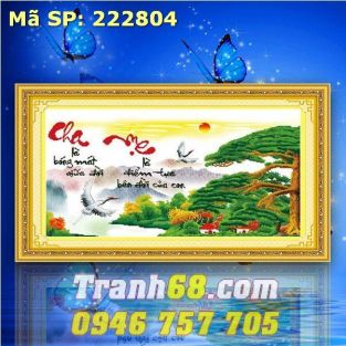 tranh thêu chữ thập  Cha mẹ DLH-222804