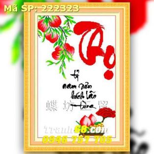 Tranh Thêu Chữ Thập Chữ Thọ DLH-222323