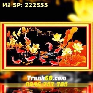 Tranh Thêu Chữ Thập Cửu Ngư Phát Tài DLH-222555