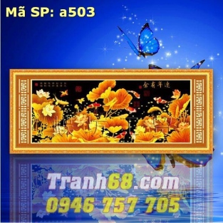 Tranh Thêu Chữ Thập Cửu Ngư Quần Hội DLH-YA503