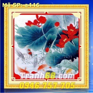 Tranh Thêu Chữ Thập Đầm sen DLH-YA446