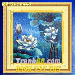 Tranh Thêu Chữ Thập Đầm sen DLH-YA447
