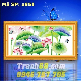 Tranh Thêu Chữ Thập Đầm Sen  DLH-YA858