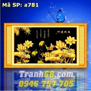 Tranh Thêu Chữ Thập Đầm Sen Kim Sắc DLH-YA781