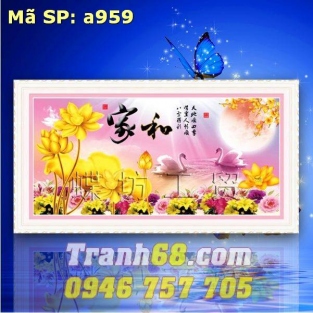 Tranh Thêu Chữ Thập Đầm Sen Kim Sắc DLH-YA959