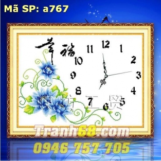 Tranh Thêu Chữ Thập Đồng hồ DLH-YA767