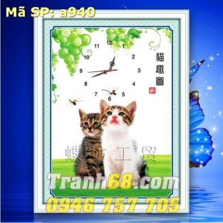 Tranh Thêu Chữ Thập Đồng hồ DLH-ya940