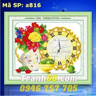 Tranh Thêu Chữ Thập Đồng hồ táo DLH-YA816