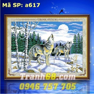 Tranh Thêu Chữ Thập Hai Con Sói DLH-YA617