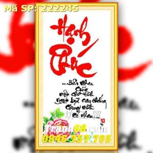 Tranh Thêu Chữ Thập Hạnh Phúc  DLH-222245