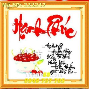 Tranh Thêu Chữ Thập Hạnh Phúc  DLH-222247