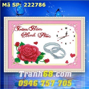 tranh thêu chữ thập  Hành phúc  DLH-222786