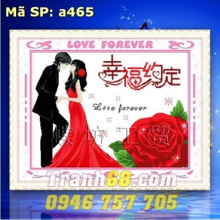 Tranh Thêu Chữ Thập Hạnh Phúc DLH-YA465