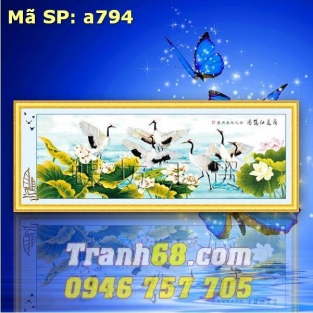 Tranh Thêu Chữ Thập Hạnh Phúc Va Sự Giàu Có DLH-YA794