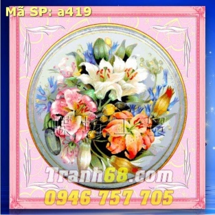 Tranh Thêu Chữ Thập Hoa đẹp DLH-YA419