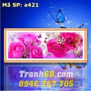 Tranh Thêu Chữ Thập Hoa Hồng DLH-YA421