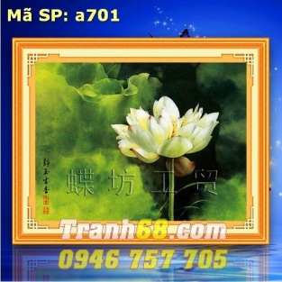 Tranh Thêu Chữ Thập Hoa Sen DLH-YA701