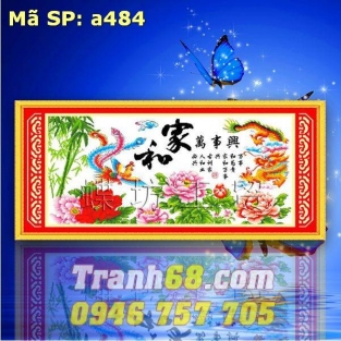 Tranh Thêu Chữ Thập Long Phượng DLH-YA484