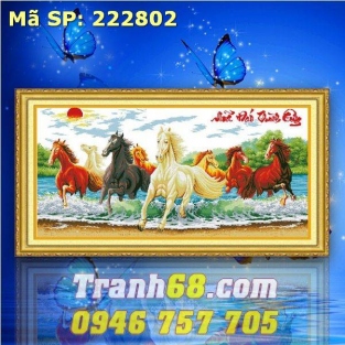 tranh thêu chữ thập  Mã Đáo Thành Công DLH-222802