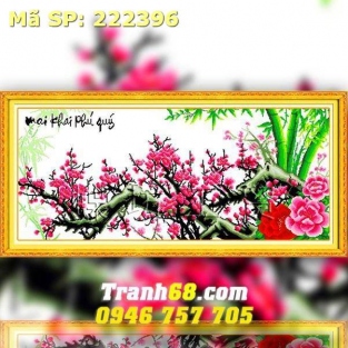 Tranh Thêu Chữ Thập Mai Khai Phúc Quý  DLH-222396