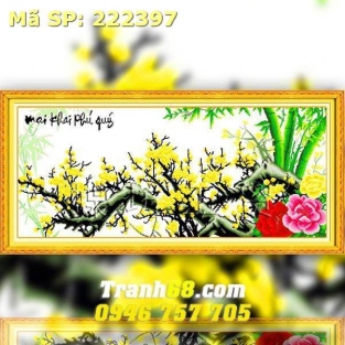 Tranh Thêu Chữ Thập Mai Khai Phúc Quý  DLH-222397