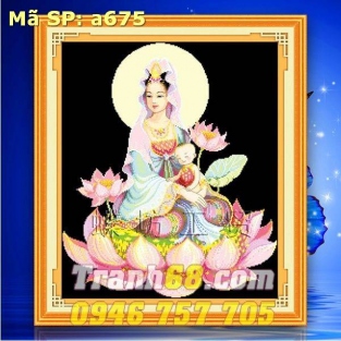 Tranh Thêu Chữ Thập Phật Bà Quan Âm DLH-YA675