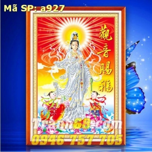 Tranh Thêu Chữ Thập Phật Bà Quan Âm DLH-YA927