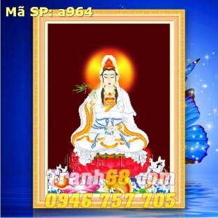 Tranh Thêu Chữ Thập Phật Bà Quan Âm DLH-YA964
