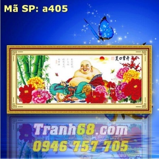 Tranh Thêu Chữ Thập Phật Di lạc DLH-YA405
