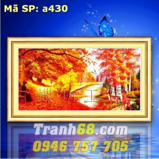 Tranh Thêu Chữ Thập Phong Cảnh Mùa Thu DLH-YA430