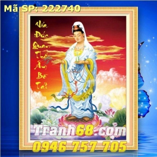 tranh thêu chữ thập Quan âm  DLH-222740