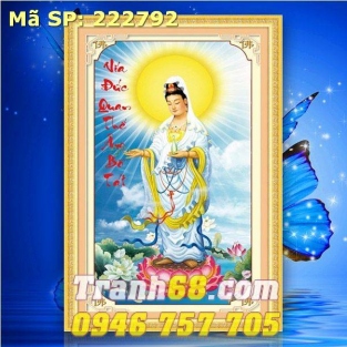tranh thêu chữ thập  Quan Thế âm DLH-222792