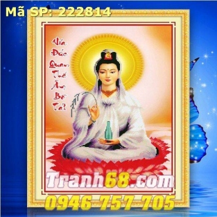 tranh thêu chữ thập  Quan Thế âm DLH-222814