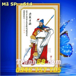Tranh Thêu Chữ Thập Quan Vũ DLH-YA614