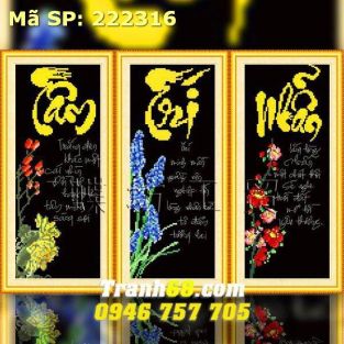 Tranh Thêu Chữ Thập Tâm Trí Nhẫn  DLH-222316