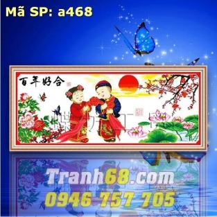 Tranh Thêu Chữ Thập tiên Đồng Ngọc Nữ DLH-YA468