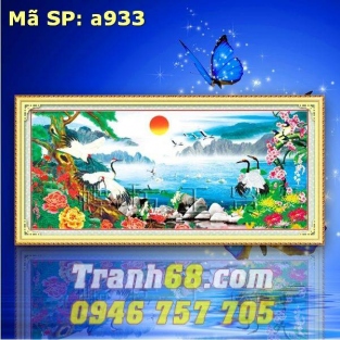 Tranh Thêu Chữ Thập Tùng Hạc Diên Niên DLH-YA933