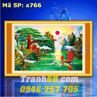 Tranh Thêu Chữ Thập Tùng Nghênh Khách DLH-YA766