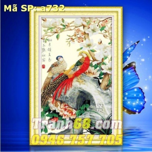 Tranh Thêu Chữ Thập uyên Ương DLH-YA732
