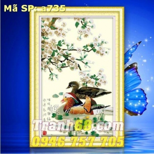 Tranh Thêu Chữ Thập uyên Ương DLH-YA735