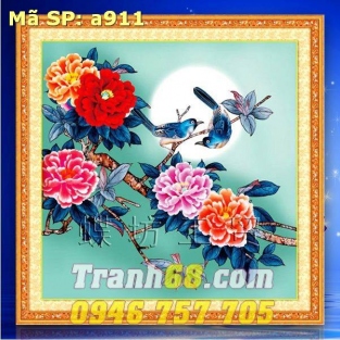 Tranh Thêu Chữ Thập uyên Ương DLH-YA911