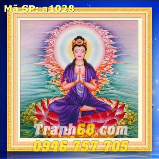 Tranh Thêu Chữ Thập Phật bà quan âm  DLH-YA1028