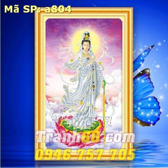 Tranh Thêu Chữ Thập Phật Bà Quan Âm DLH-YA804